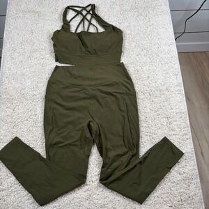 Buff Bunny Athletic Set Sports Bra Leggings Pockets High Waist